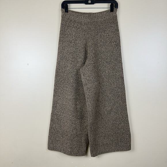 Zara Pants - Zara Women’s Pants S Wide-Leg Brown Mixed Thick Knit Elastic Waist